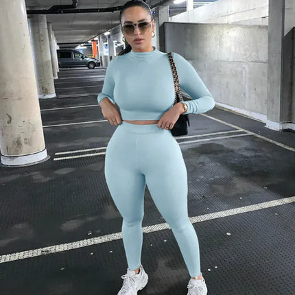 Women's Two-Piece Solid Autumn Overalls Set