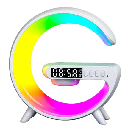 Smart G Lamp Night Light Bluetooth Speaker Wireless Charger LED RGB Alarm Clock