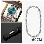 930 Silver Case Green Surface / Set