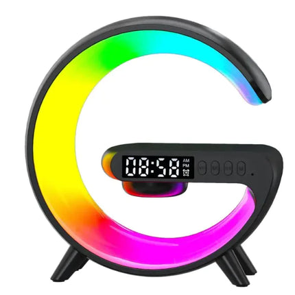 Smart G Lamp Night Light Bluetooth Speaker Wireless Charger LED RGB Alarm Clock